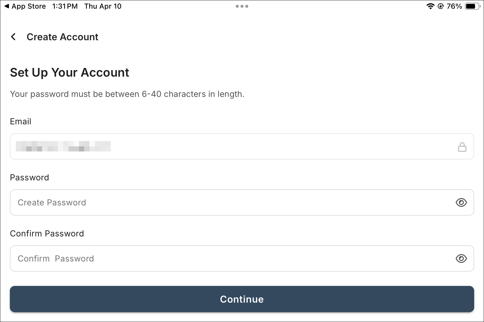 Postavljanje lozinke — Set Up Your Account